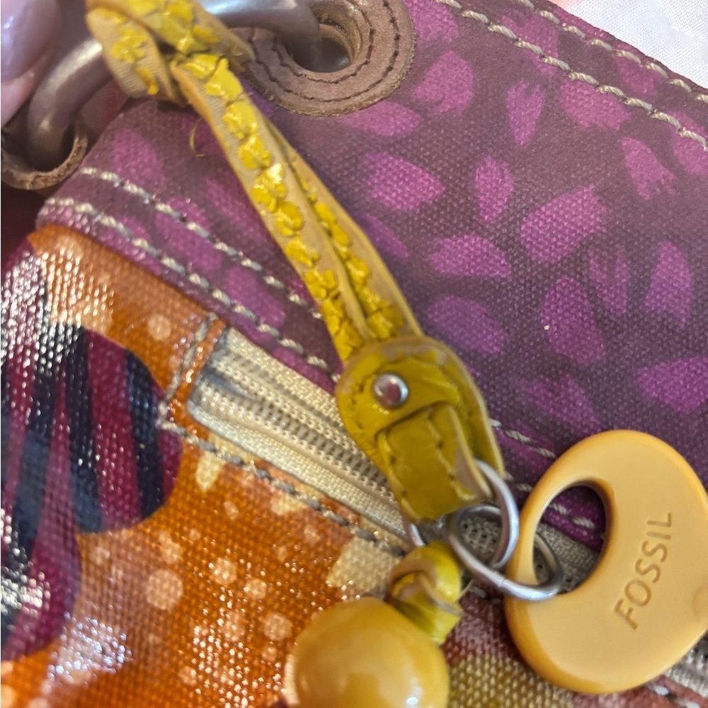 Fossil Multicolor Crossbody Bag with Purple and Brown Accents - Picture 7 of 15